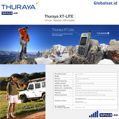 Thuraya XT Lite (Telepon Satelit) Alat Komunikasi Satelit Jarak Jauh - Gambar 3