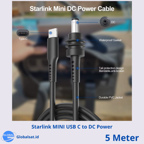Starlink MINI USB Cable Type-C to DC Power (5 Meter) - Gambar 4
